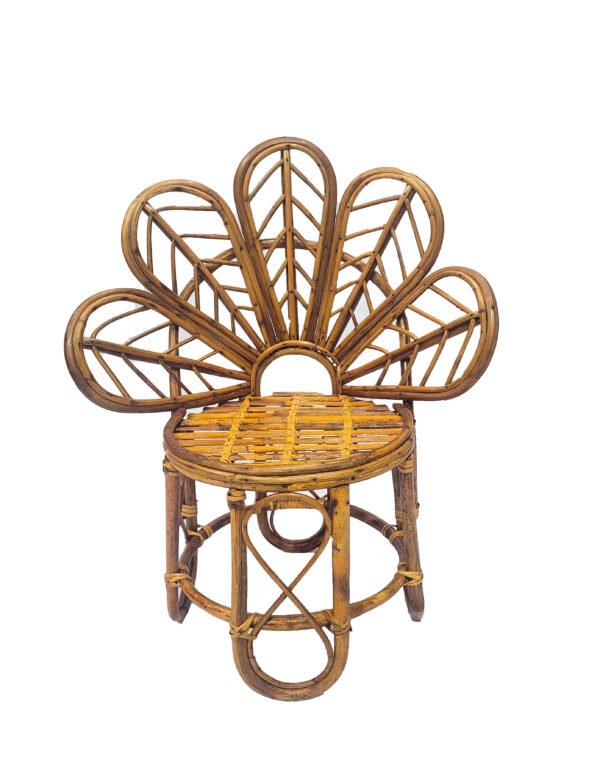 Peacock-Themed Bamboo Chair for Kids and Maternity Photography